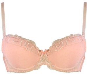 Brzoskwiniowy biustonosz push-up Shina
