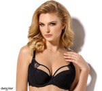Czarny biustonosz push-up z paskami  Marella